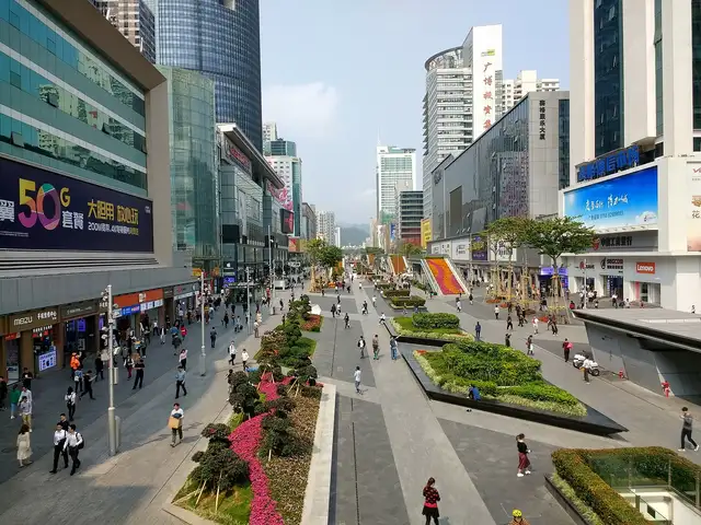 The Huaqiangbei pedestrian street
